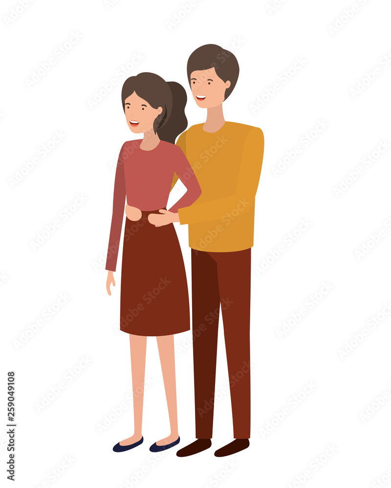 young couple avatar character