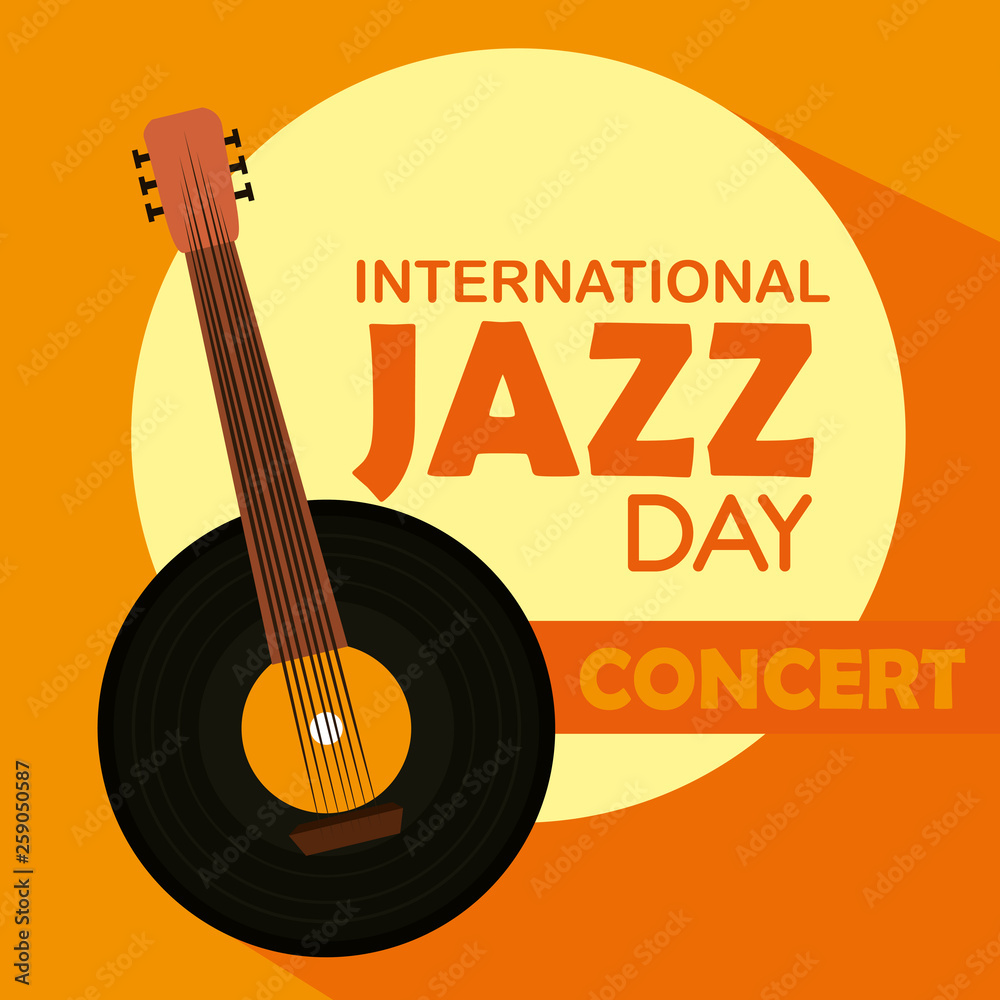 Plakat banjo instrument to international jazz day
