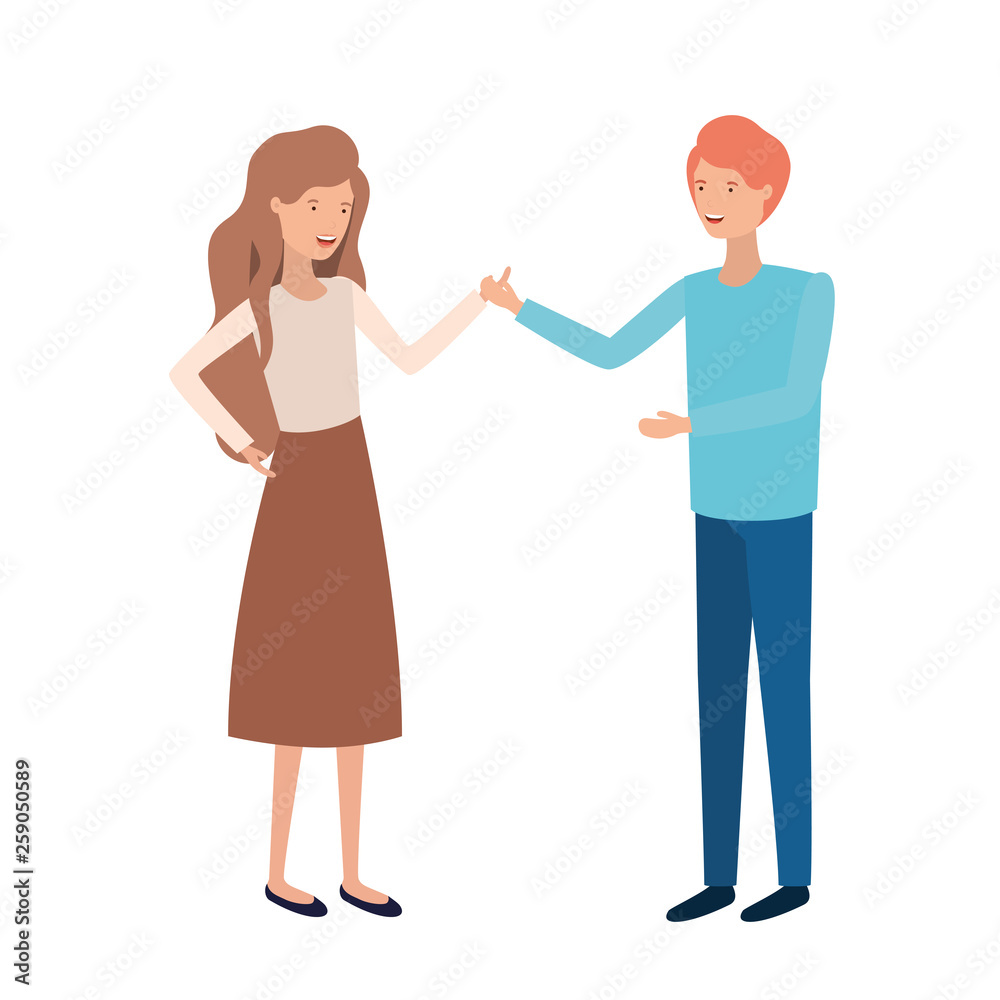 young couple avatar character young couple avatar character