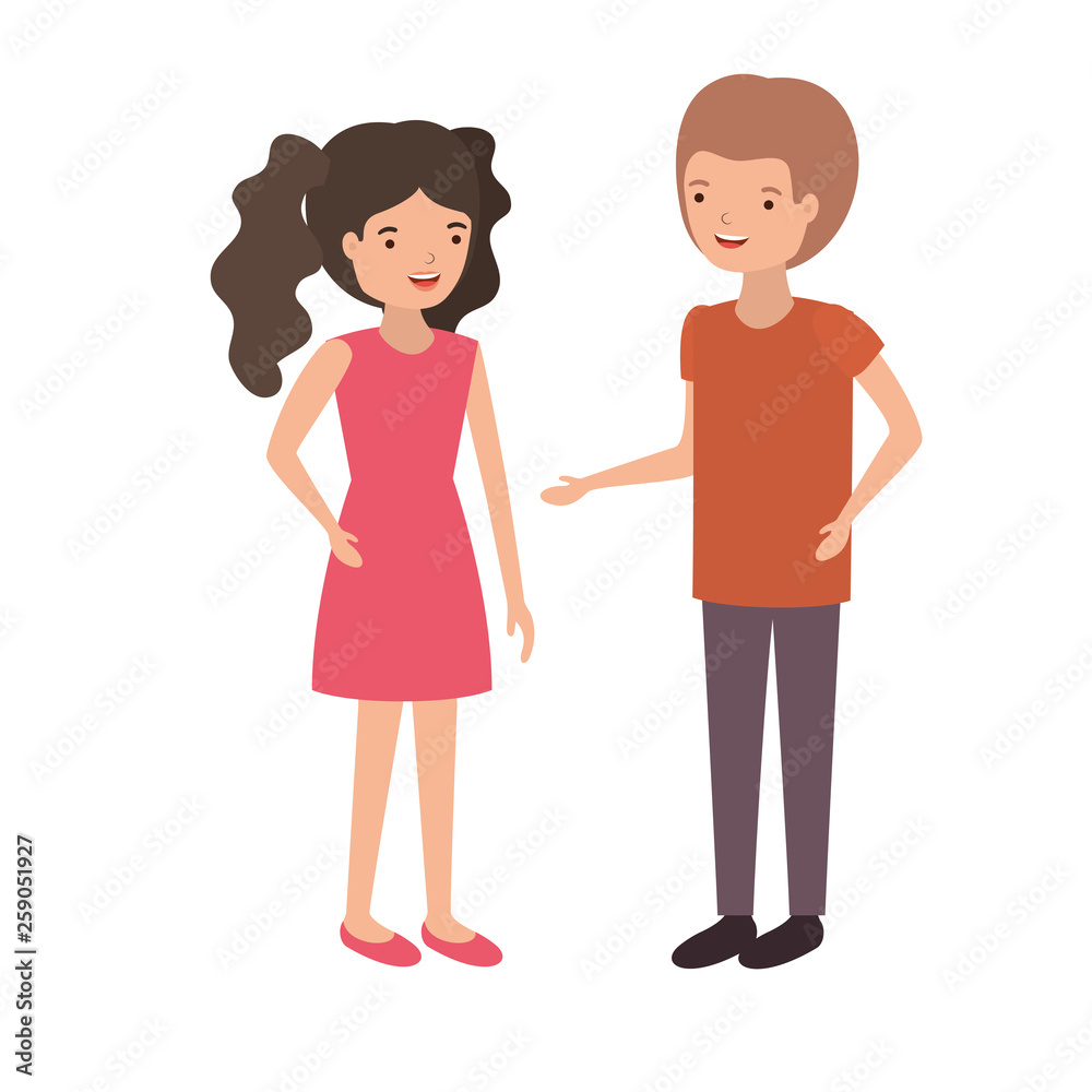 young couple avatar character young couple avatar character