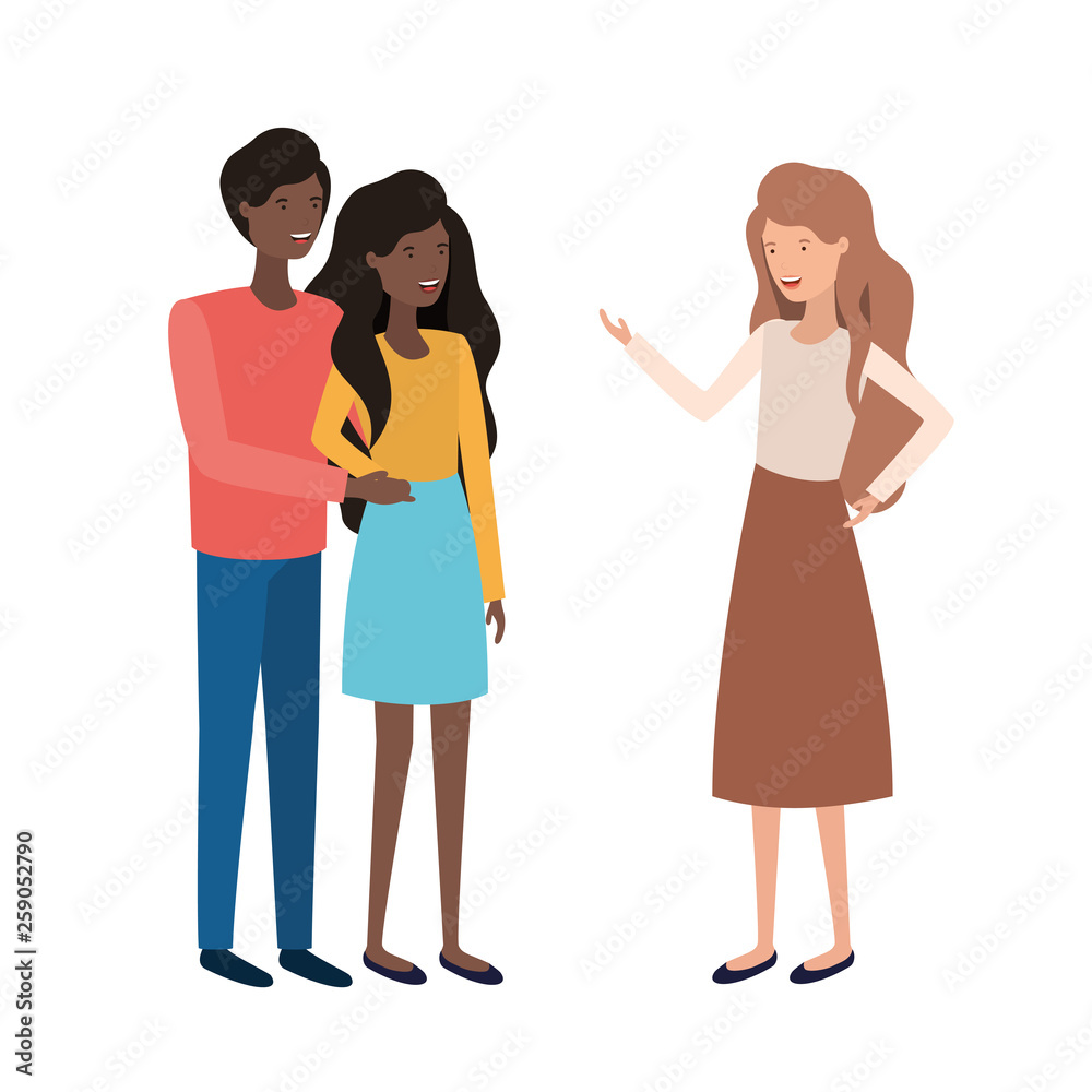 Fototapeta premium group of people avatar character