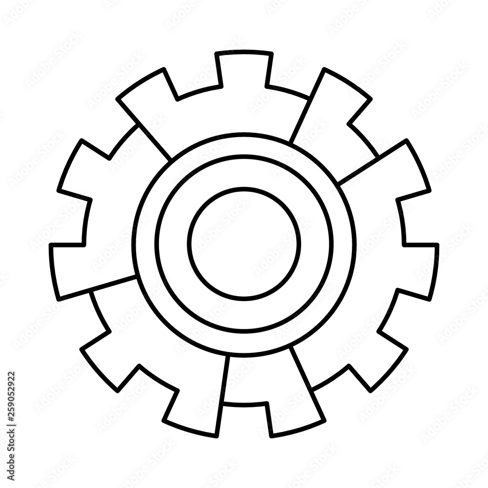 Big gear symbol machinery in black and white Big gear symbol machinery in black and white