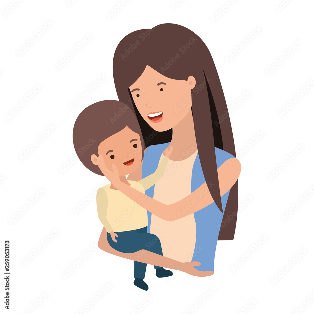 woman with baby avatar character woman with baby avatar character