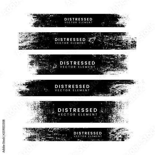Distressed black stroke banners photo
