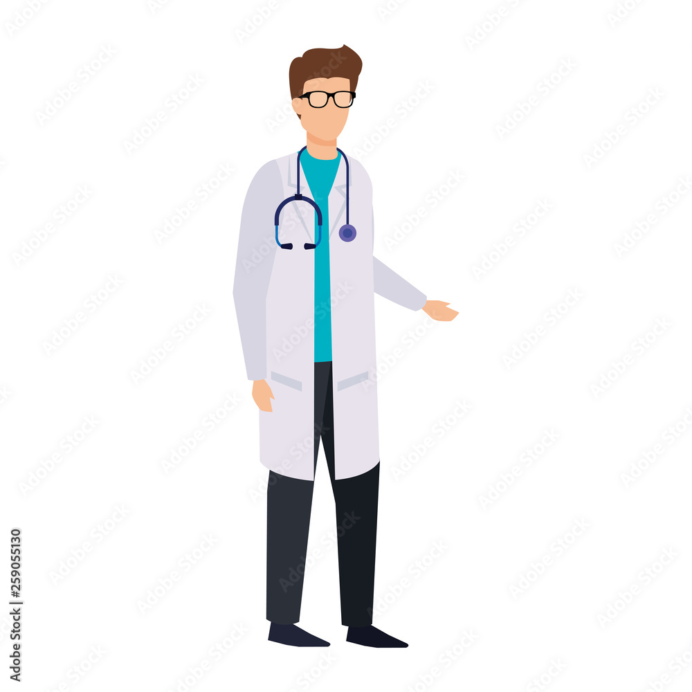 professional doctor with stethoscope character professional doctor with stethoscope character