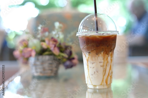 Obraz na płótnie cold iced coffee drink in cafe