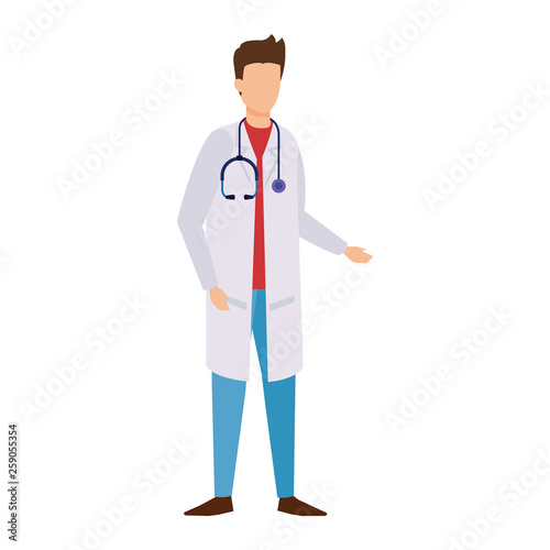 professional doctor with stethoscope character