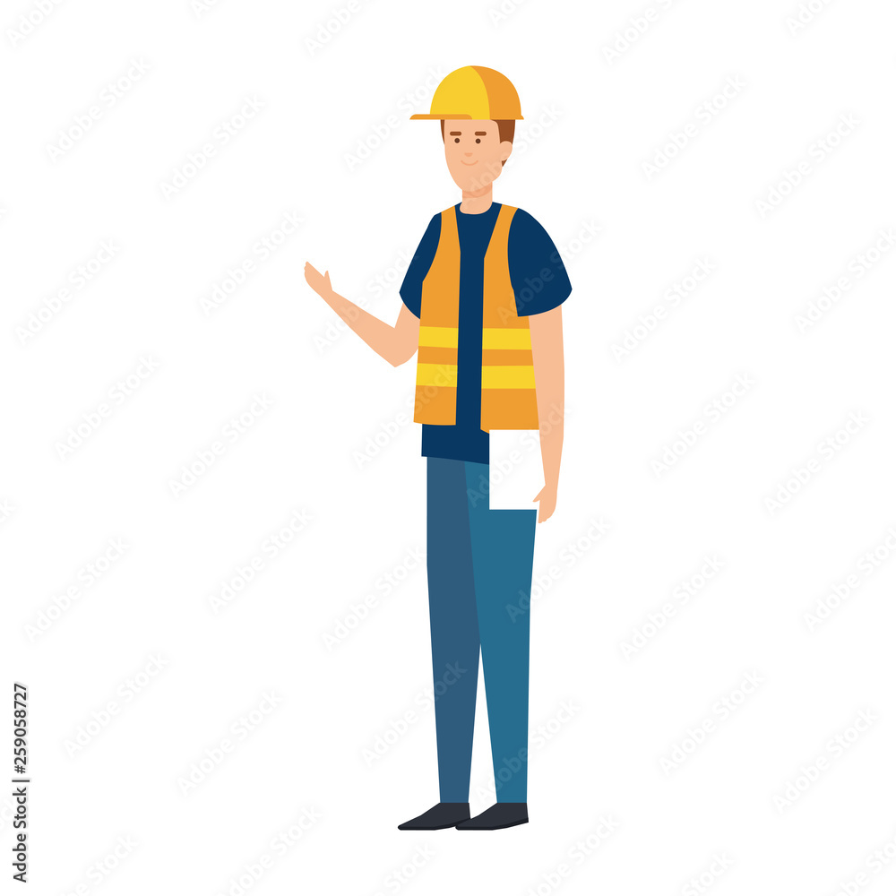 builder worker with helmet