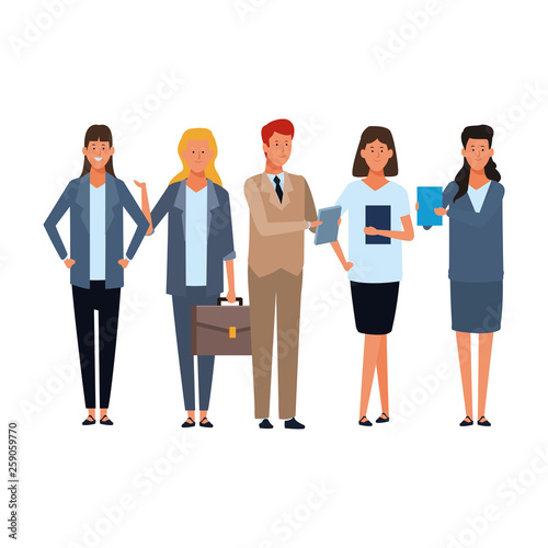 business people avatar cartoon characters