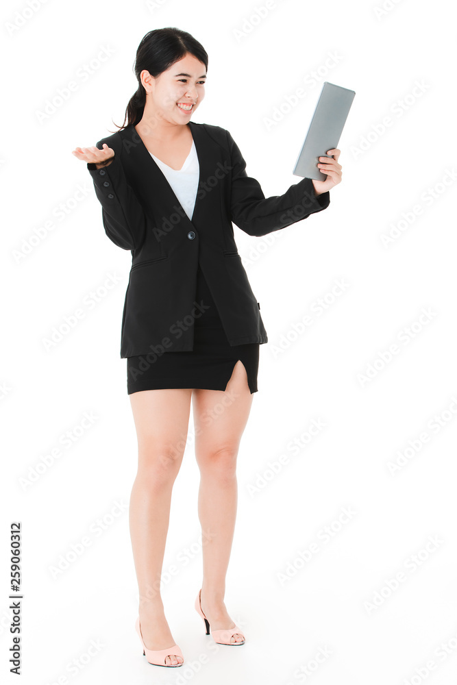 young Asian lady on isolated white background young Asian lady on isolated white background