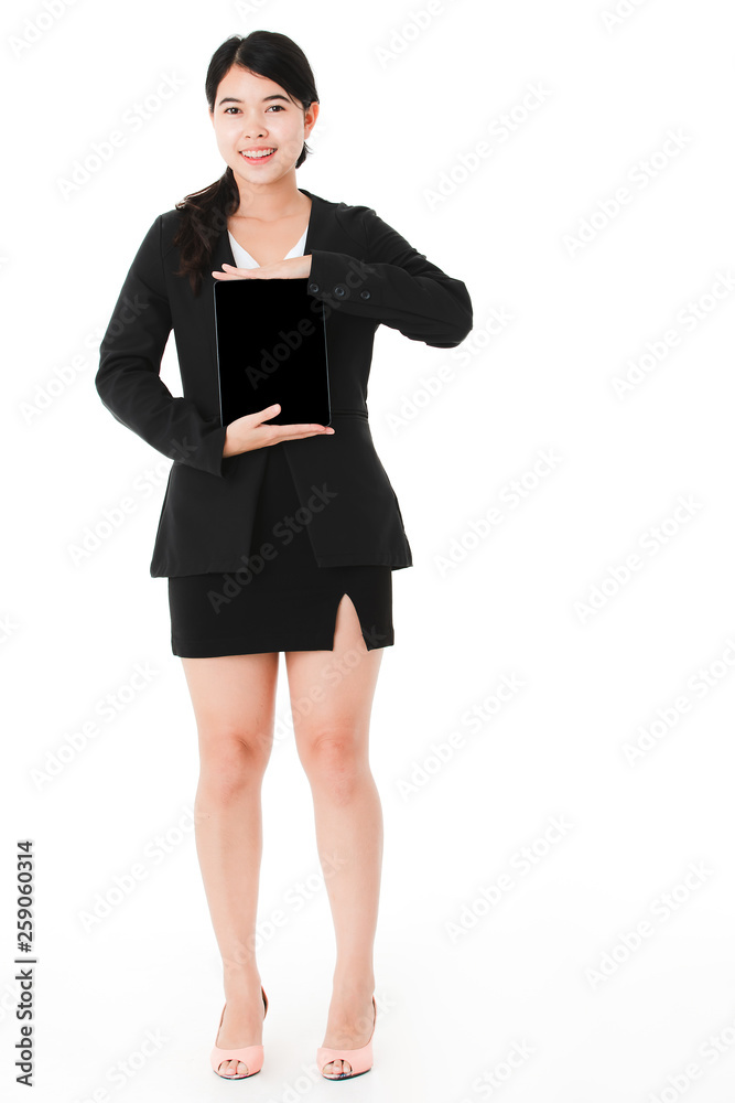young Asian lady on isolated white background young Asian lady on isolated white background