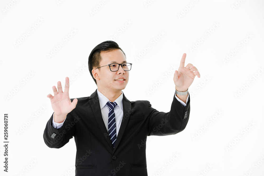 Young man on isolated white background Young man on isolated white background