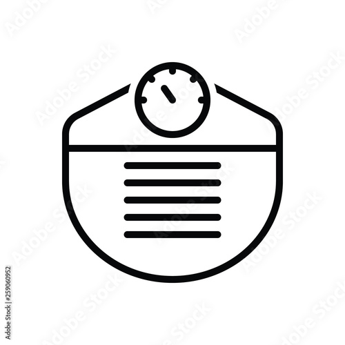 Black line icon for weight heft