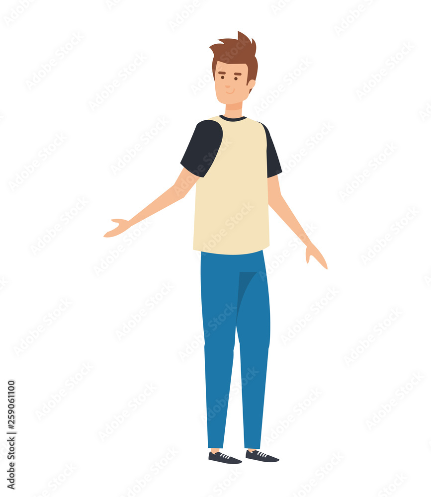 young and casual man character young and casual man character