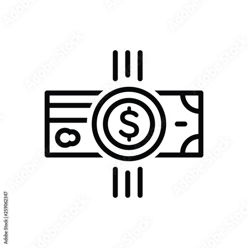 Black line icon for payment salary