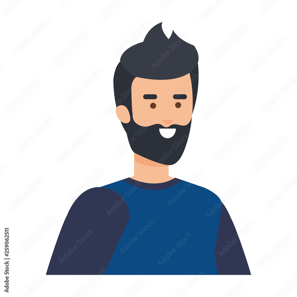 young man with beard avatar character