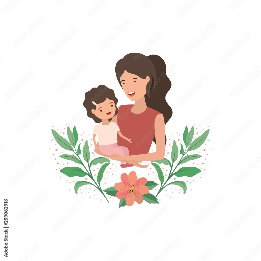 woman with baby avatar character woman with baby avatar character