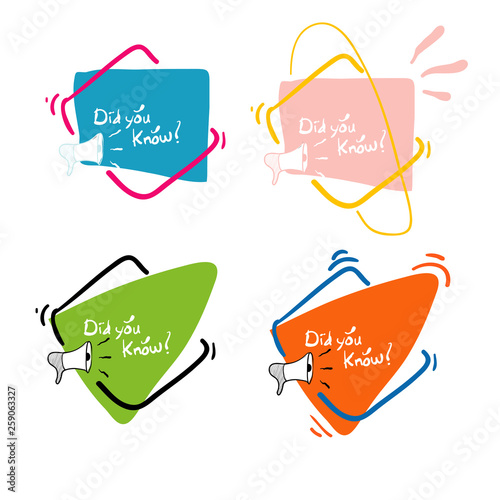 hand drawn label with question did you know in doodle geometric style.for sticker,label,social media, banner.