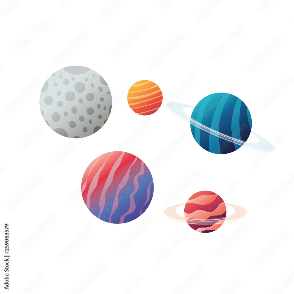 planet of the solar system isolated icon planet of the solar system isolated icon