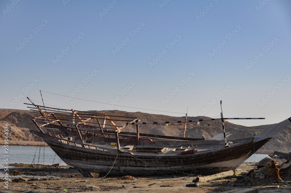 old fishing boat on the beach