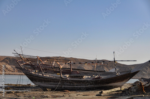 old fishing boat on the beach