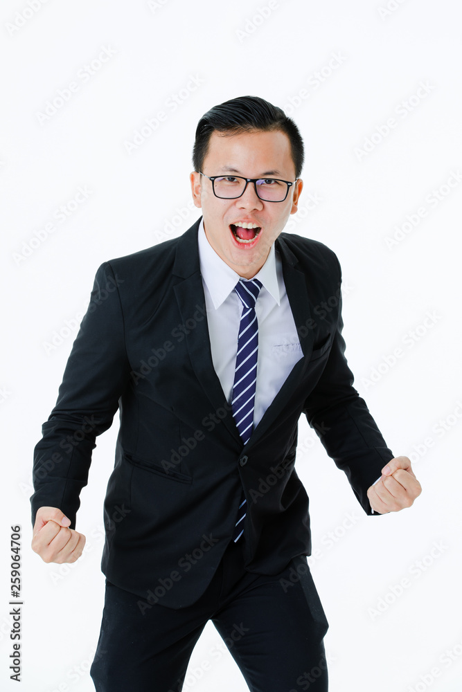 Young man on isolated white background Young man on isolated white background