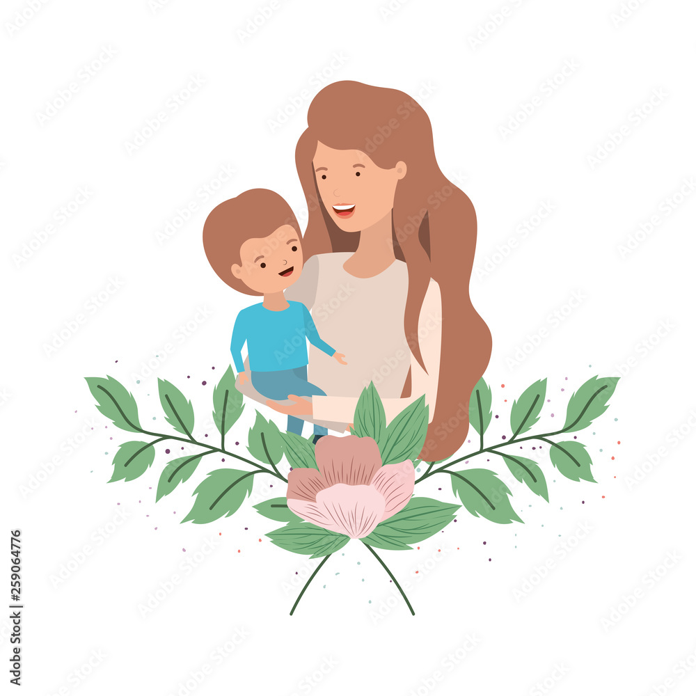 woman with baby avatar character woman with baby avatar character