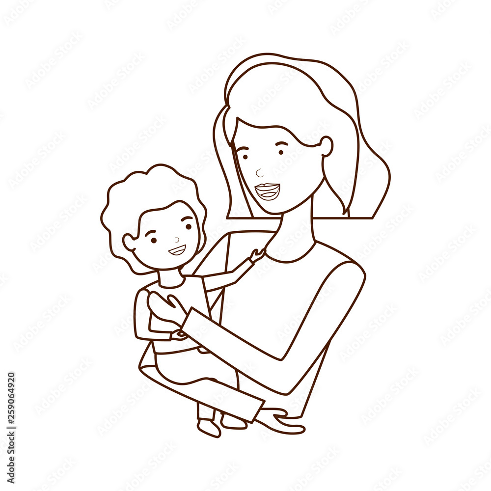 woman with baby avatar character woman with baby avatar character