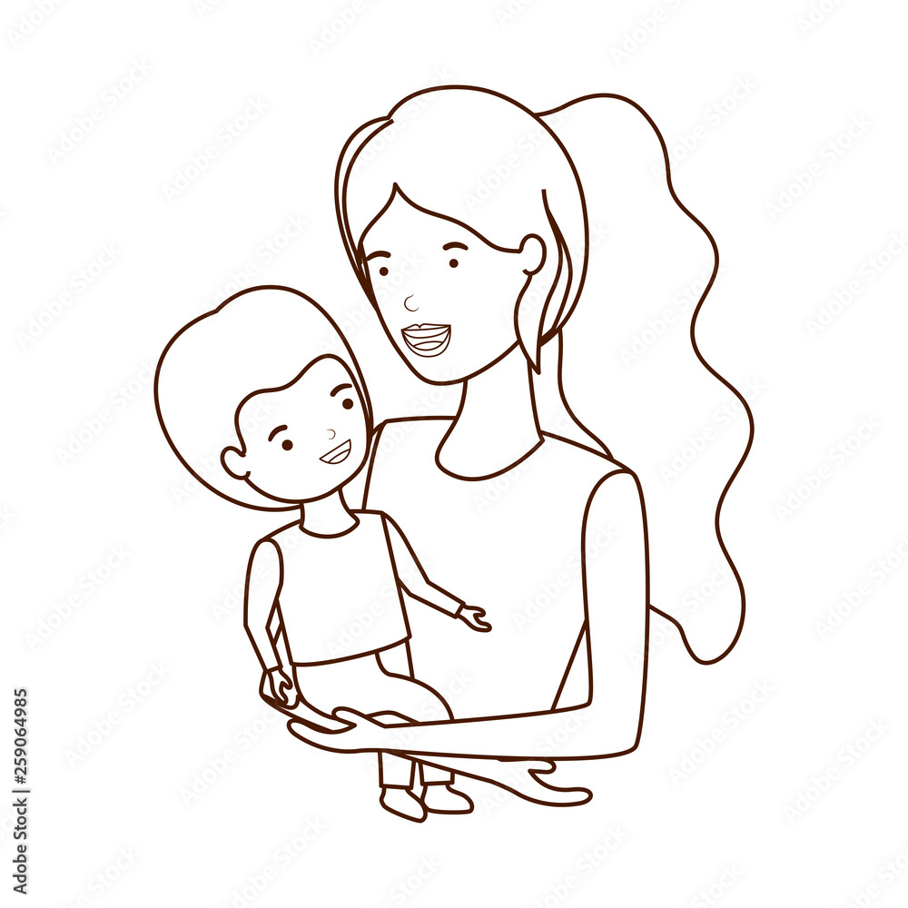woman with baby avatar character woman with baby avatar character