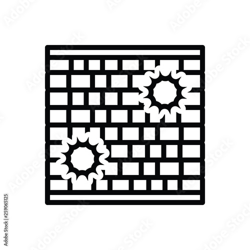 Black line icon for wall enclosure