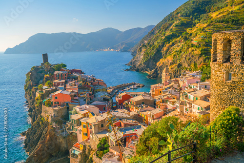 View of Vernazza. One of five famous colorful villages of Cinque Terre National Park