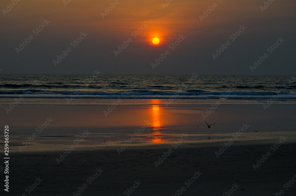 Fototapeta premium sunset in the Arabian Sea of Goa India