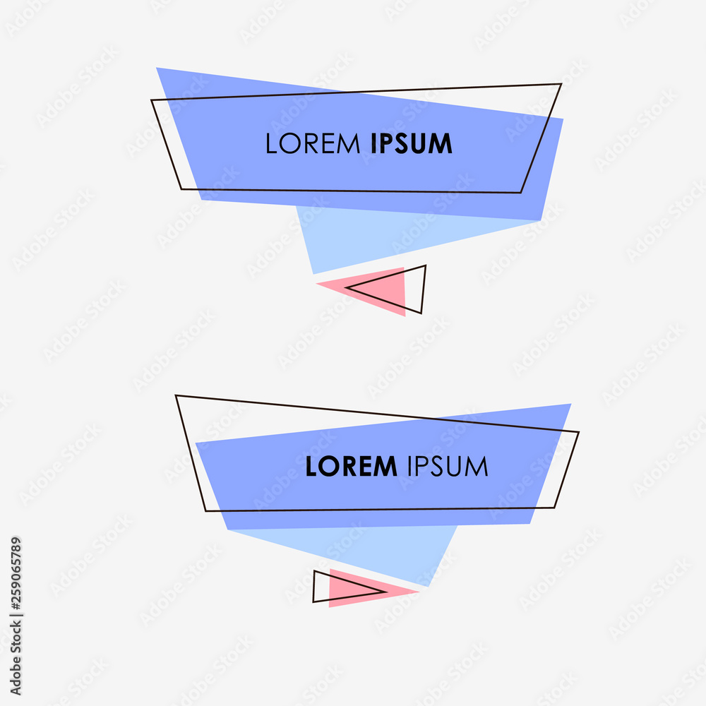 Set of flat geometric polygon vector banners. Set of flat geometric polygon vector banners.