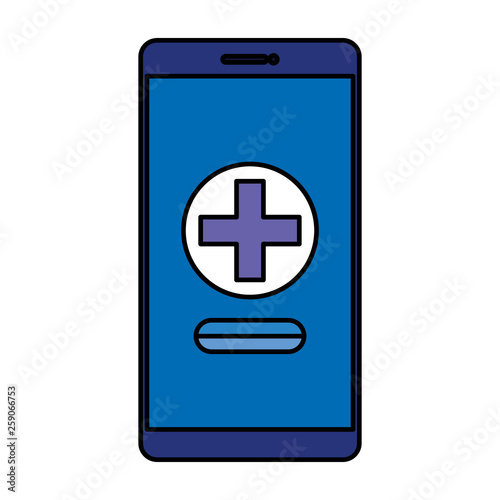 smartphone with medical cross telemedicine © Gstudio