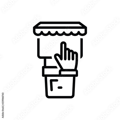 Black line icon for kiosks stand