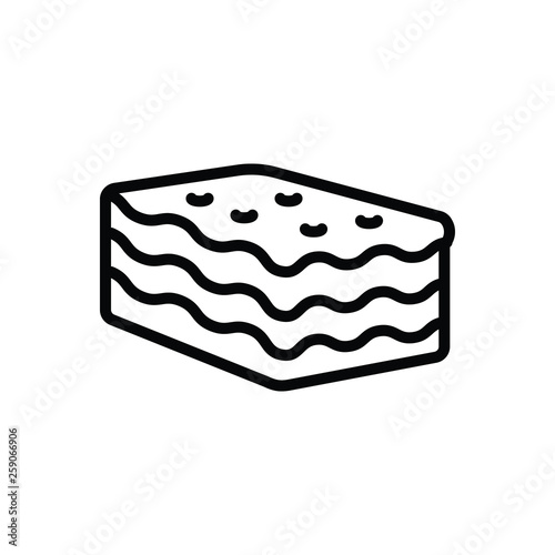 Black line icon for lasagna cheese
