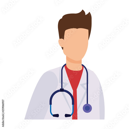 professional doctor with stethoscope character