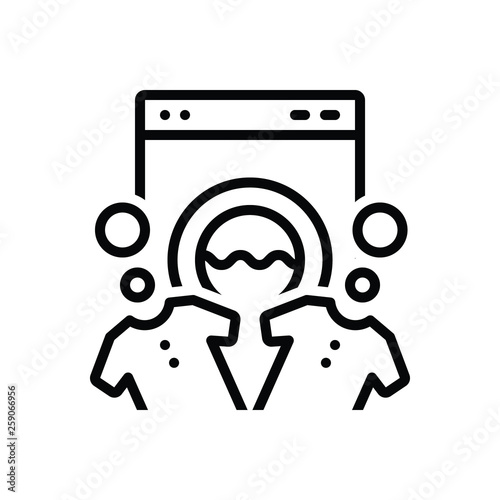 Black line icon for launderette