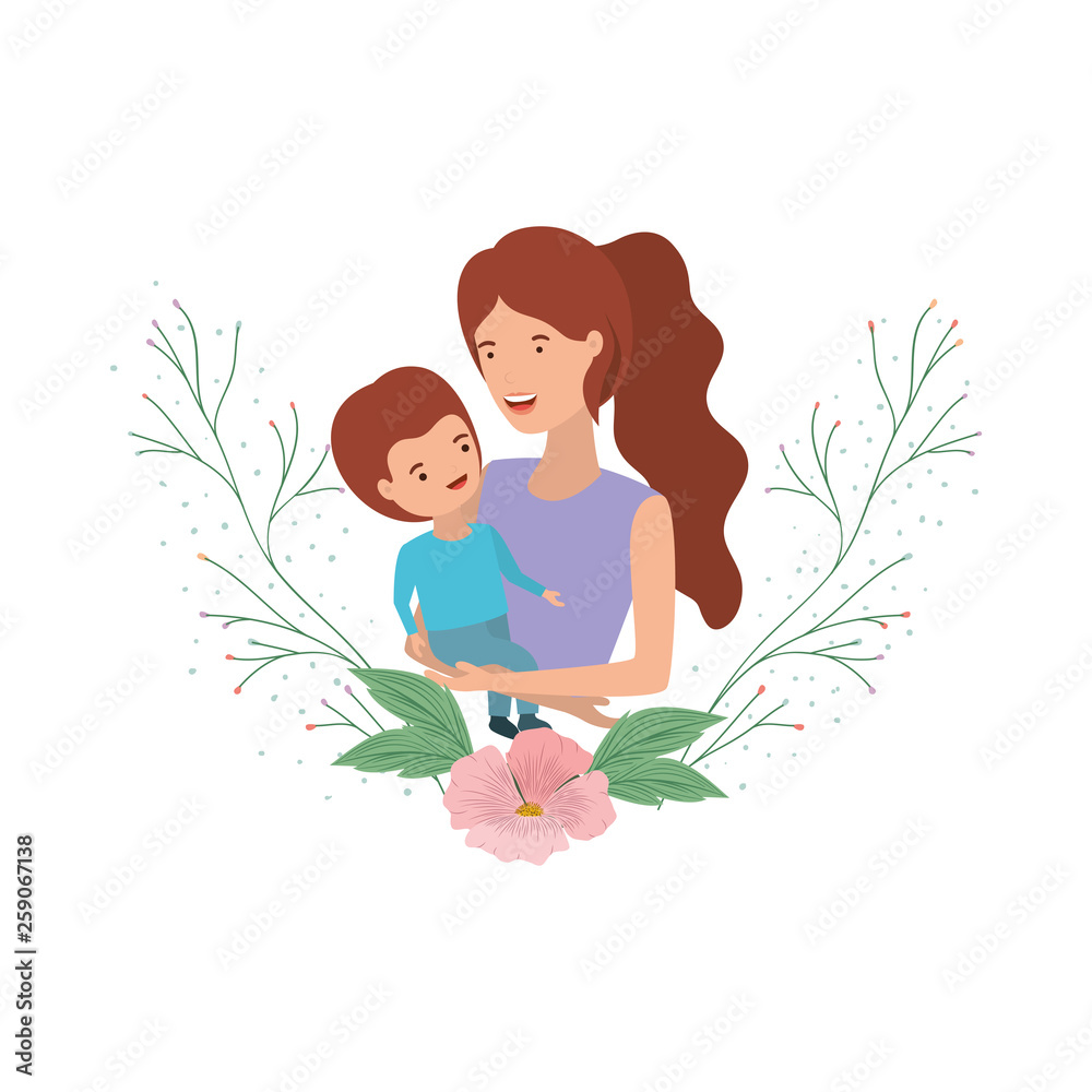 woman with baby avatar character woman with baby avatar character
