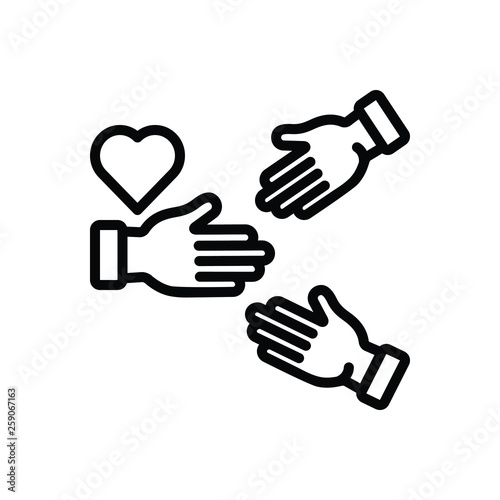 Tableau sur toile Black line icon for liberalization hand