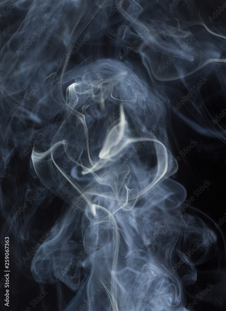 Abstract white smoke on black background Abstract white smoke on black background