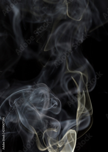 Abstract white smoke on black background