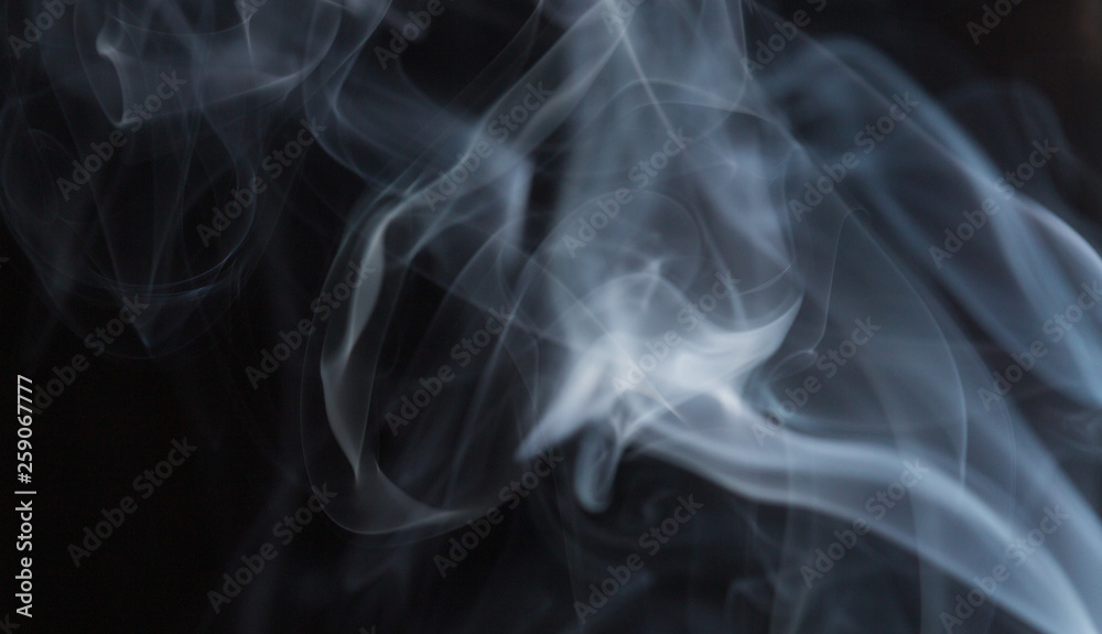 Fototapeta premium Abstract white smoke on black background