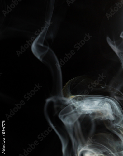 Fototapeta Naklejka Na Ścianę i Meble -  Abstract white smoke on black background