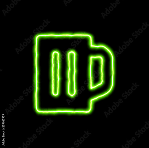 green neon symbol beer