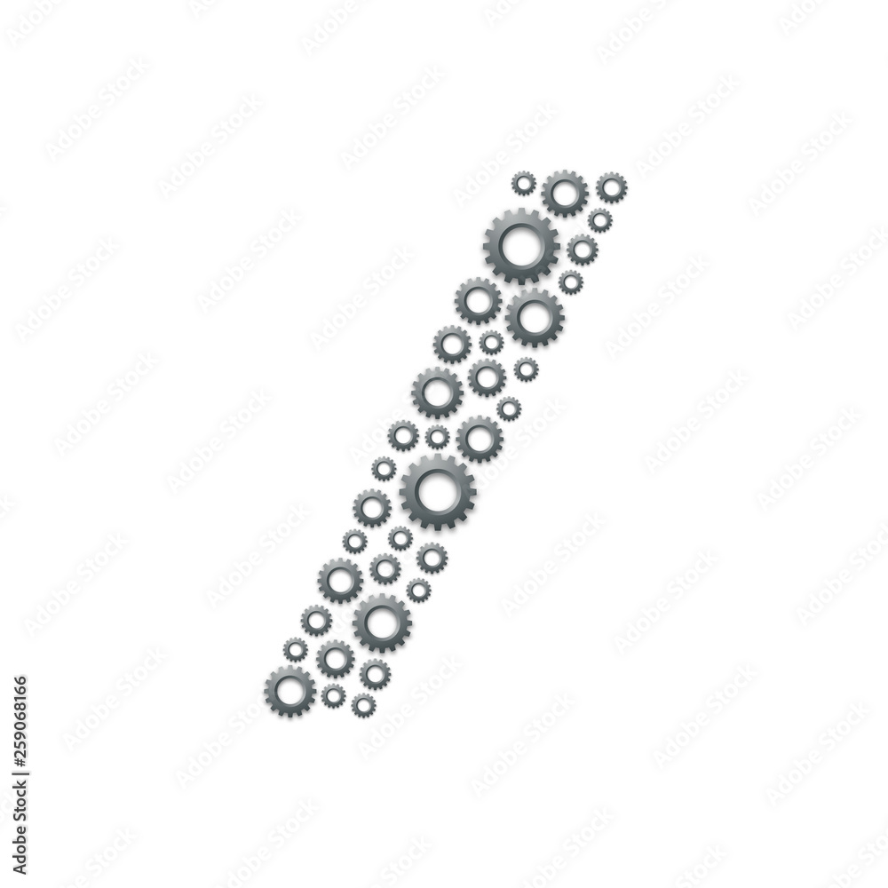Alphabet set letter Punctuation slash, Engineering Gear pattern, Teamwork system concept design illustration isolated on white background, vector eps 10 Alphabet set letter Punctuation slash, Engineering Gear pattern, Teamwork system concept design illustration isolated on white background, vector eps 10