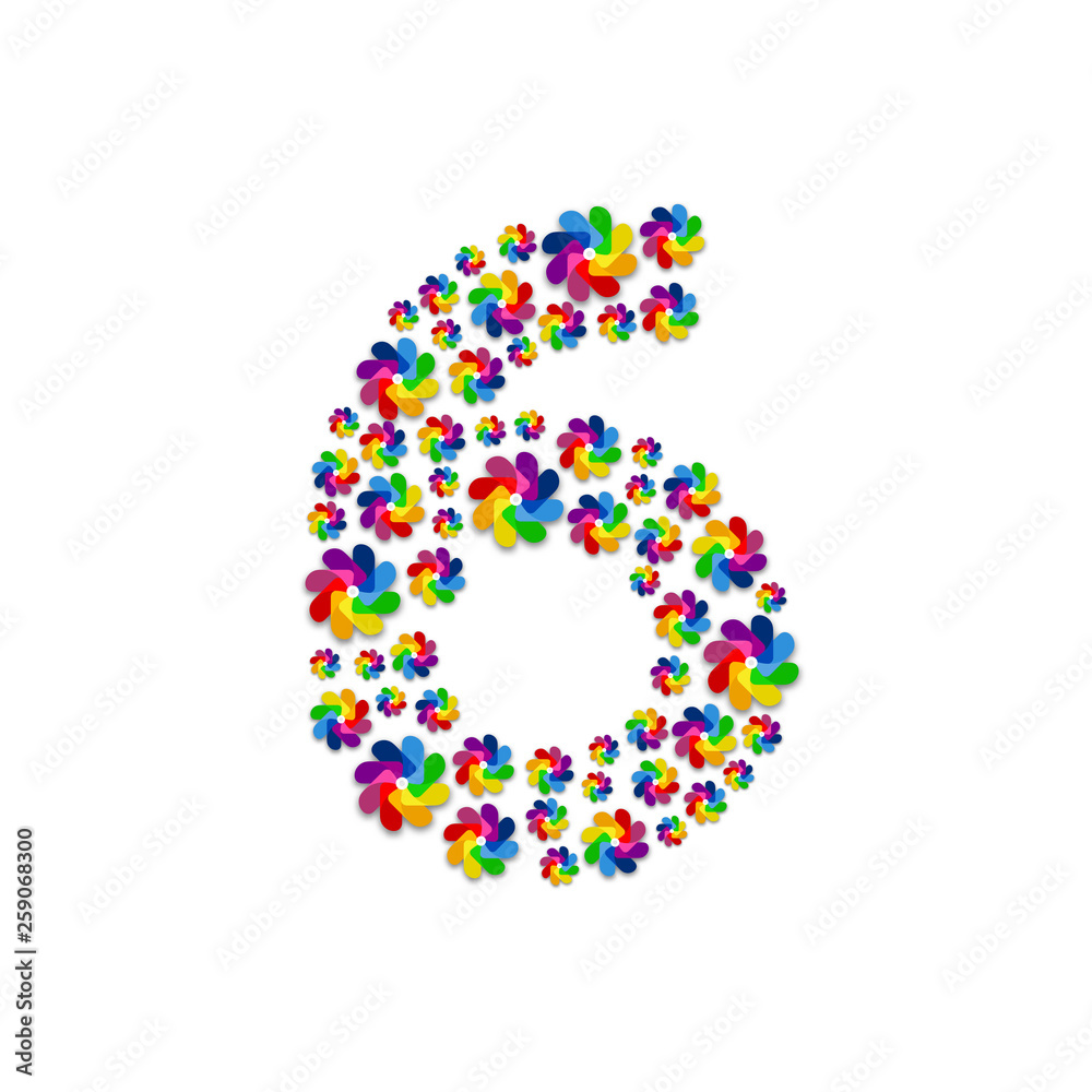 Alphabet set letter number six or 6, Turbine paper pattern, Renewable wind power concept design illustration isolated on white background, vector eps 10 Alphabet set letter number six or 6, Turbine paper pattern, Renewable wind power concept design illustration isolated on white background, vector eps 10