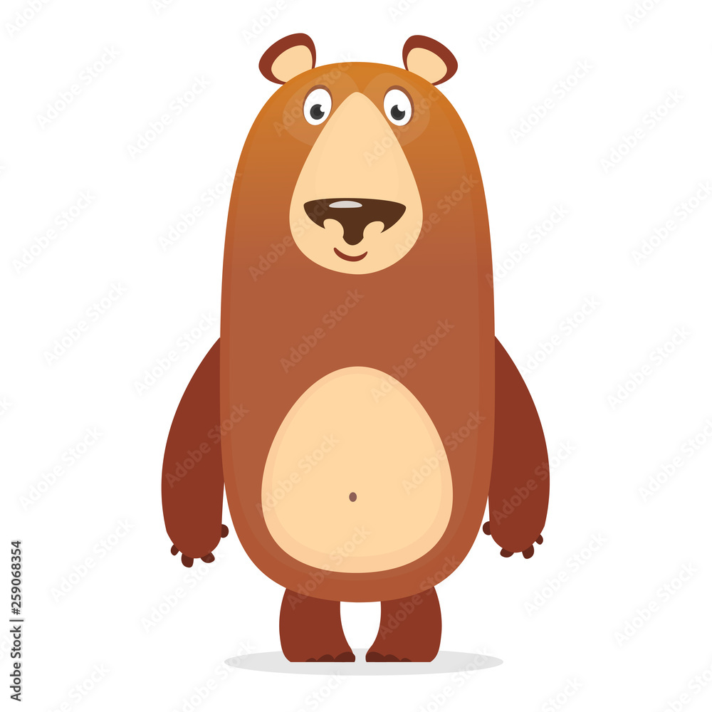 Vector illustration, a large wild cartoon bear is smiling Vector illustration, a large wild cartoon bear is smiling