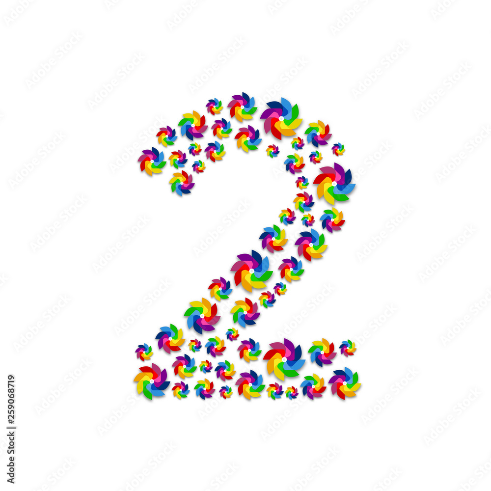 Alphabet set letter number two or 2, Turbine paper pattern, Renewable wind power concept design illustration isolated on white background, vector eps 10 Alphabet set letter number two or 2, Turbine paper pattern, Renewable wind power concept design illustration isolated on white background, vector eps 10