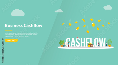business cashflow concept for website template banner or landing homepage - vector